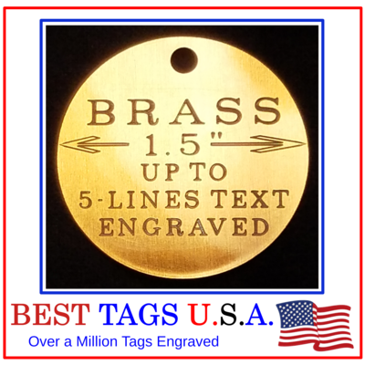 SOLID BRASS HEAVY-DUTY PET TAG Personalized Engraved 1.5" OR 1" DIA. CIRCLE OR HEART - image4